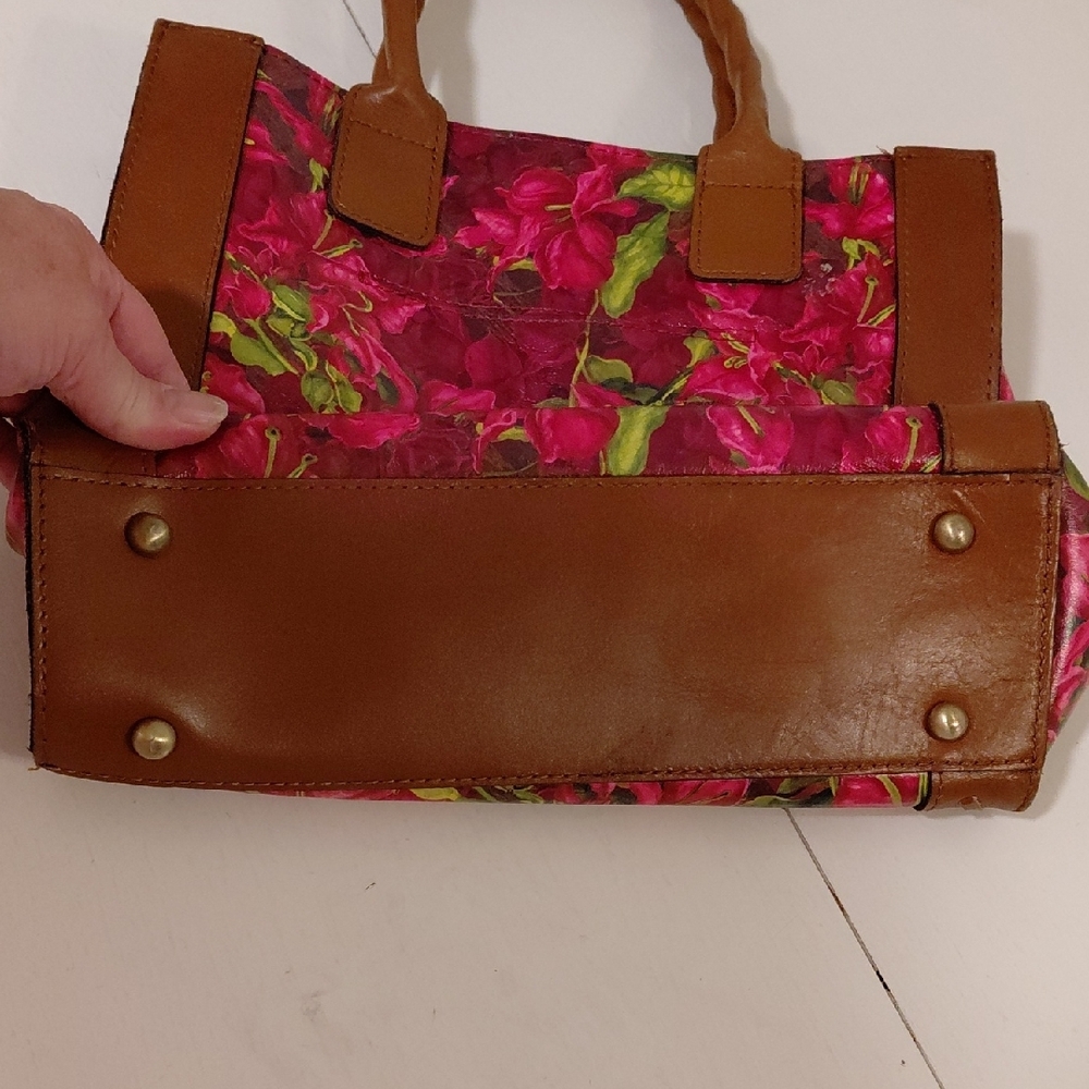 Patricia Nash Pink and Brown Floral Tote Bag - Picture 7 of 7